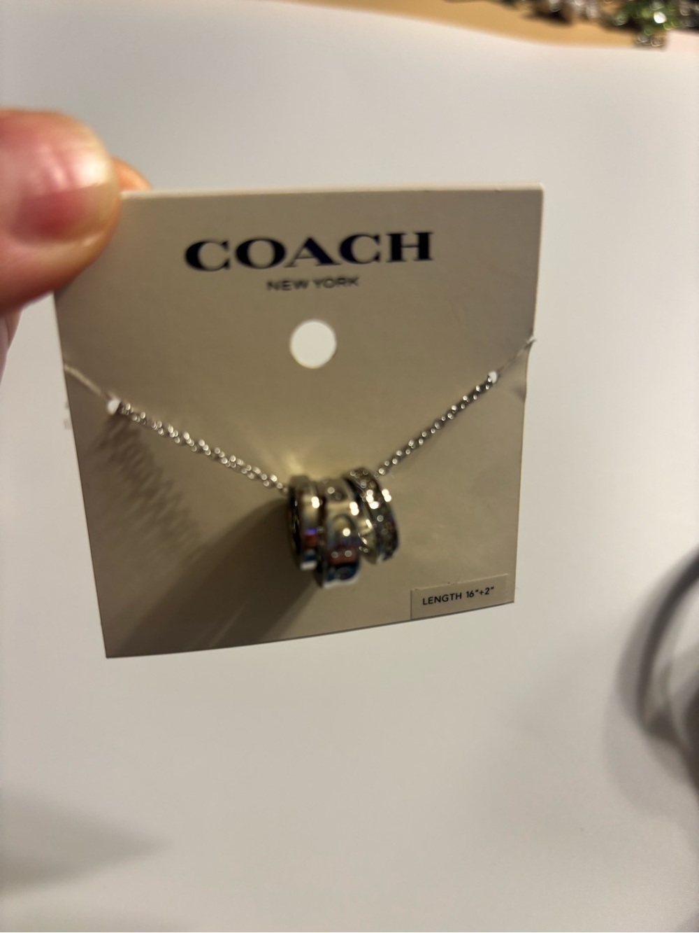 Coach Silver-Tone 3-Piece Necklace, Hoop Earrings & Bangle with Crystal Accents - Picture 3 of 10